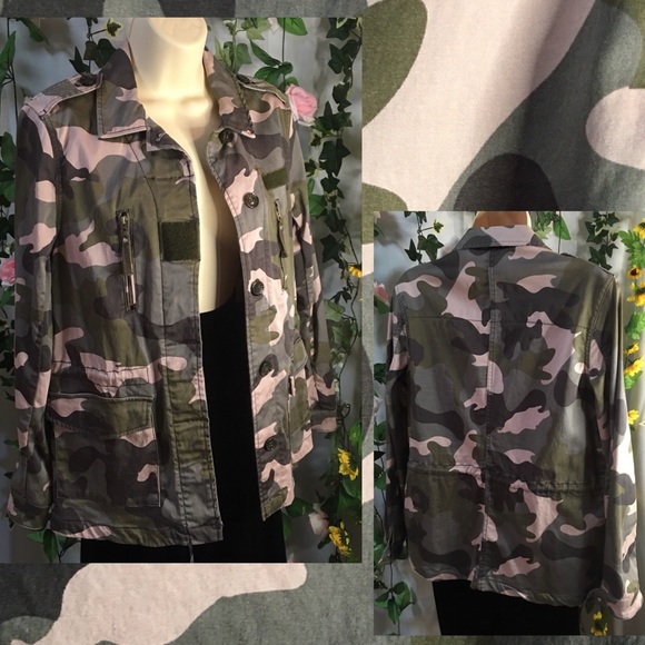 *H&M Divided* Pale pink camo military style jacket - Picture 4 of 9